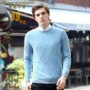 Áo len nam mùa đông màu nâu Huafei ấm áp áo len ấm áp áo len cổ tròn cashmere hàng đầu cashmere - Áo len Cashmere quần áo giữ nhiệt nam