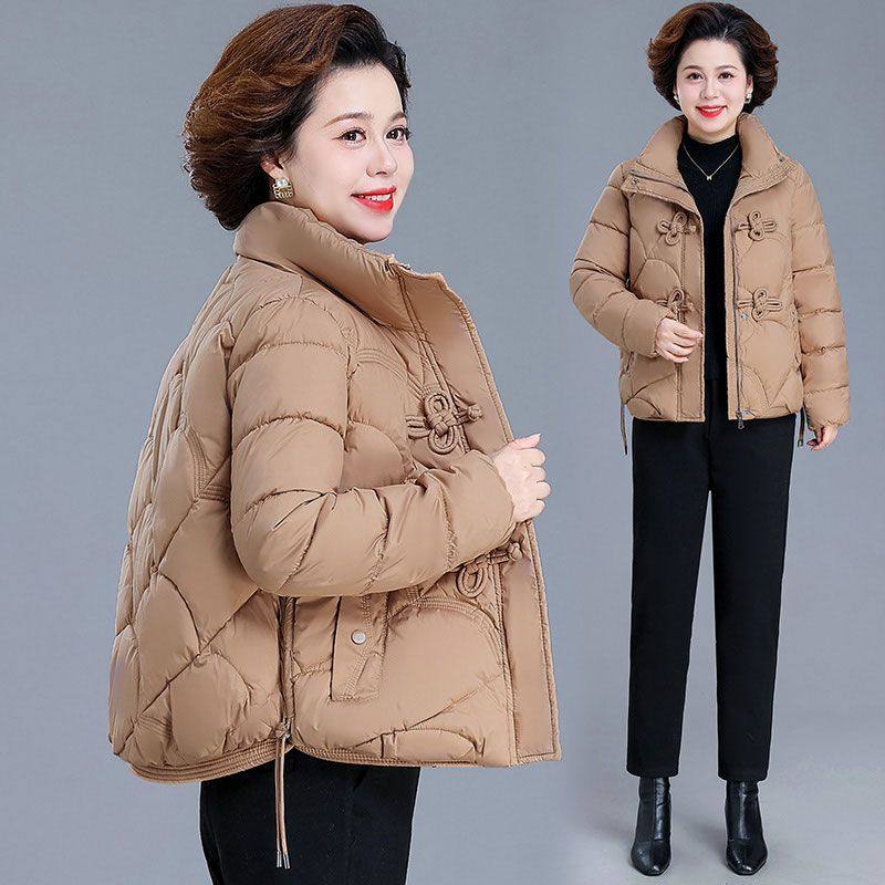 小个子妈妈冬季大码羽绒棉服2024新款中老年女冬装新中式棉衣外套