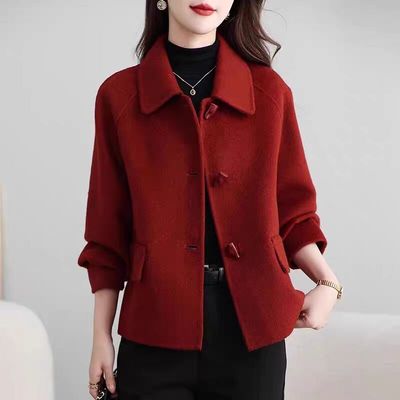 新中式国风宽松羊毛短款