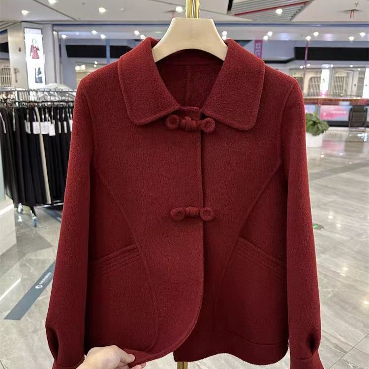 显瘦羊毛呢子外套小个子