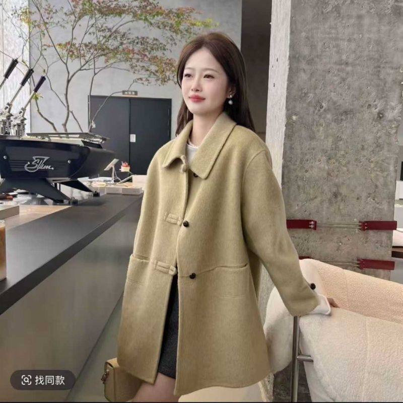 新款高级感双面呢大衣女中长款羊毛呢小个子百搭显瘦休闲外套秋冬