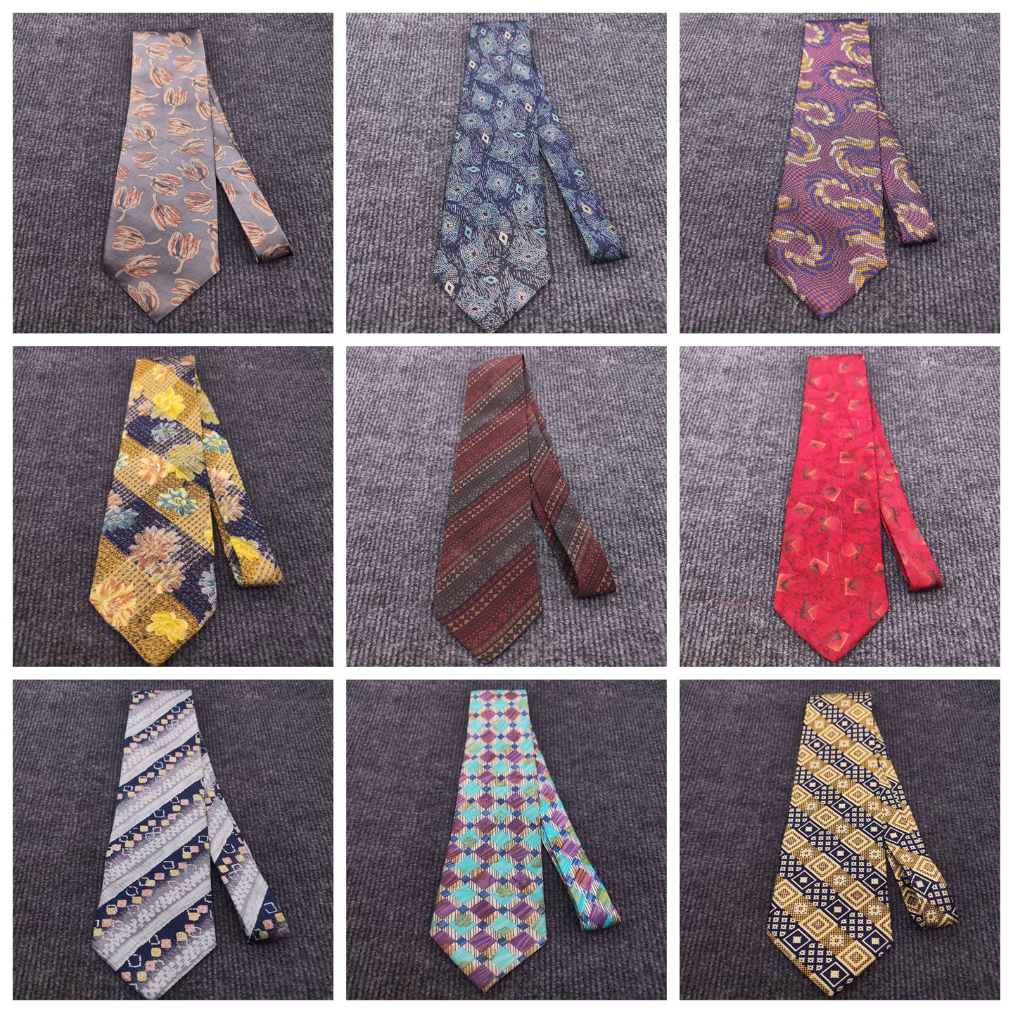 箭头型领带抽象花纹欧美真丝紫色