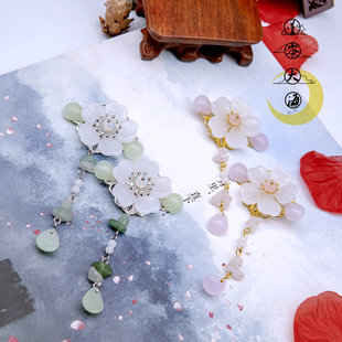 发簪福袋特惠 小美好粉色绿色花朵流苏汉服发夹古风儿童发饰拍照