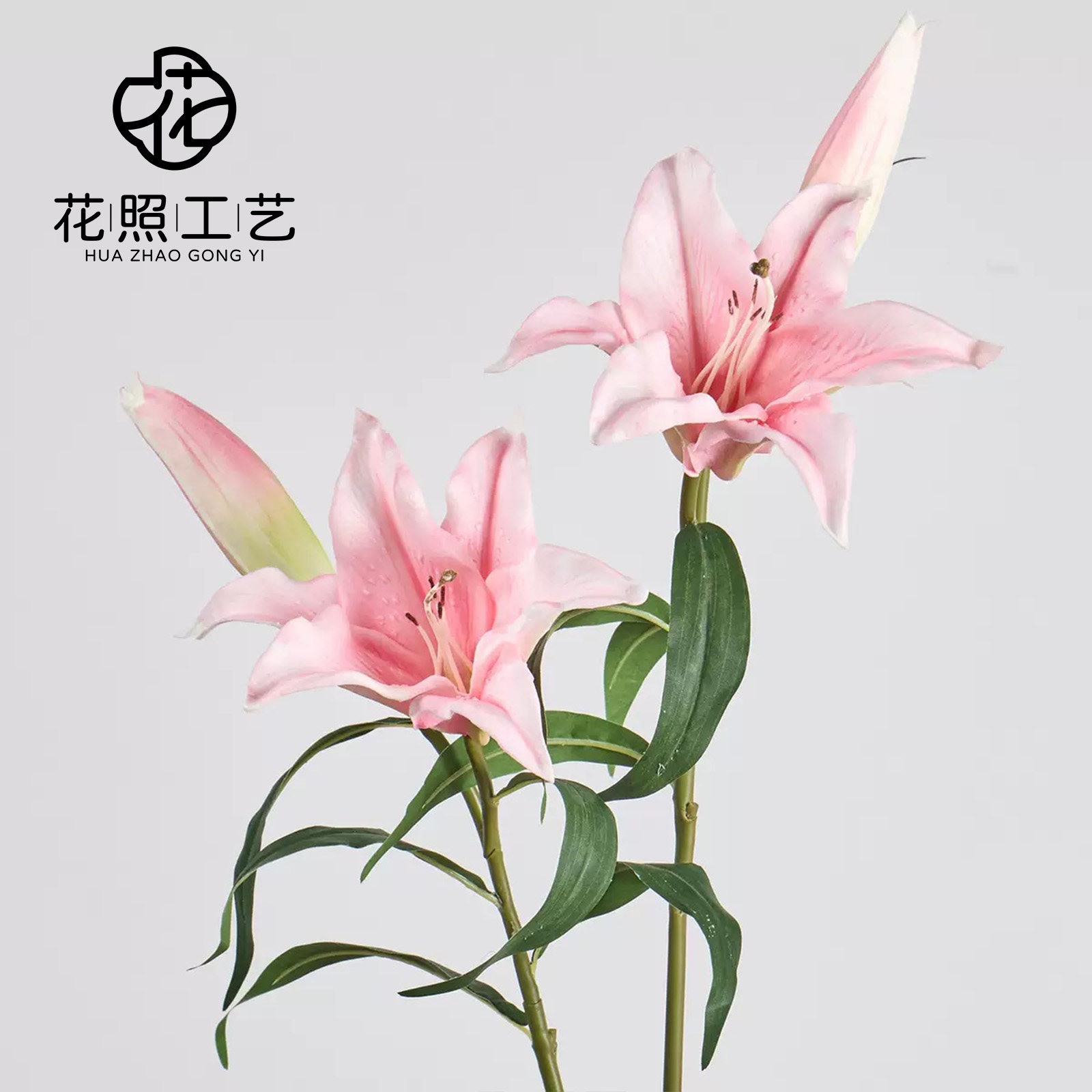 pu百合仿真花手感假花高品质家居装饰花束桌面摆件摄影手拿道具花