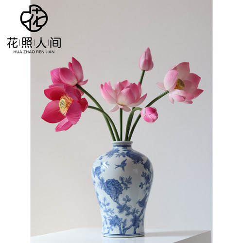 高品质荷花仿真花 eva莲花假花新中式家居装饰摆设汉服摄影道具花