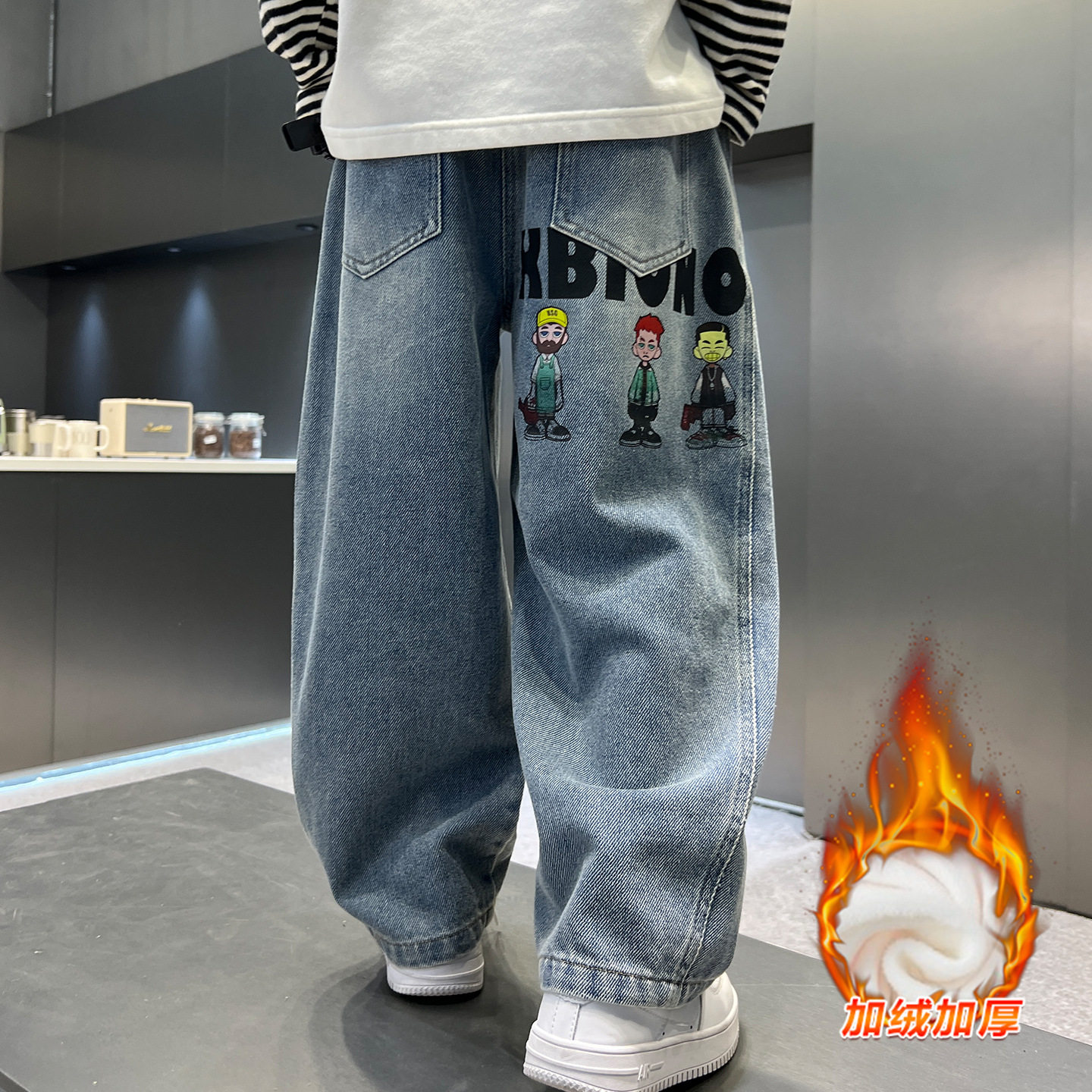 儿童牛仔裤男童秋装裤子2025新款中大童炸街秋冬款男孩子加绒长裤,童装/婴儿装/亲子装,儿童牛仔裤,淘宝优惠券,粉丝福利购,淘宝优惠卷