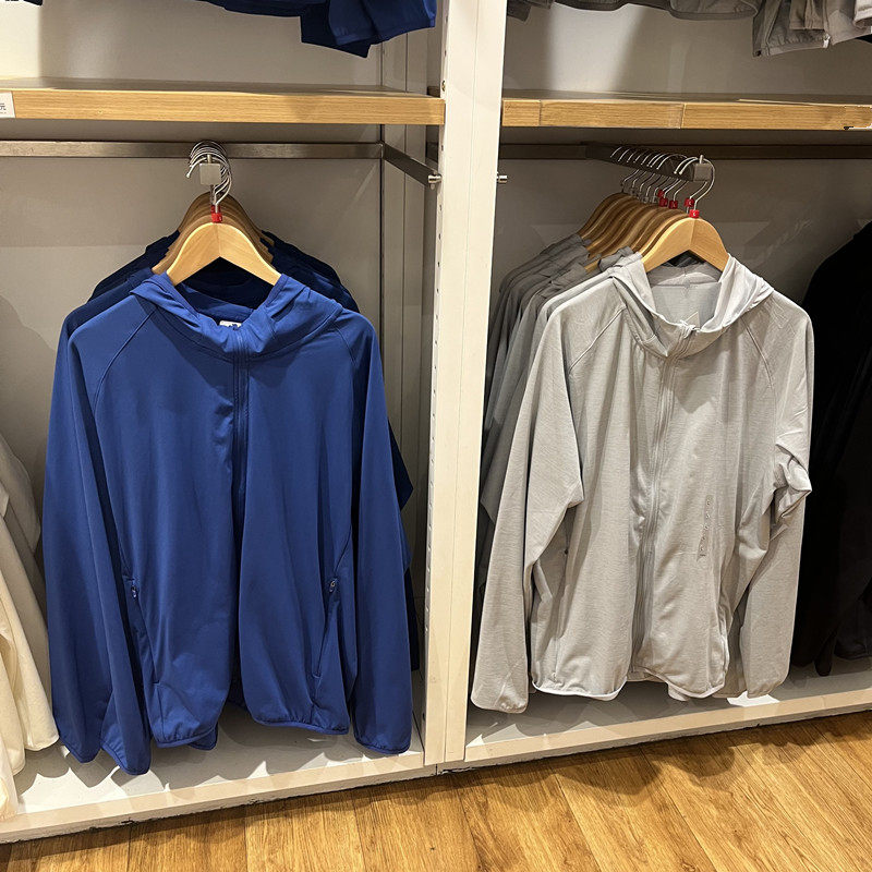 US 여름 UPF50+ 수분 흡수 및 자외선 차단 지퍼 후드 가디건 남성용 자외선 차단 재킷 456788
