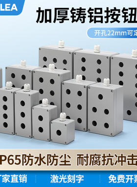 金属按钮盒铸铝防水控制盒急停操作盒keolea22MM空盒铝合金防冲击