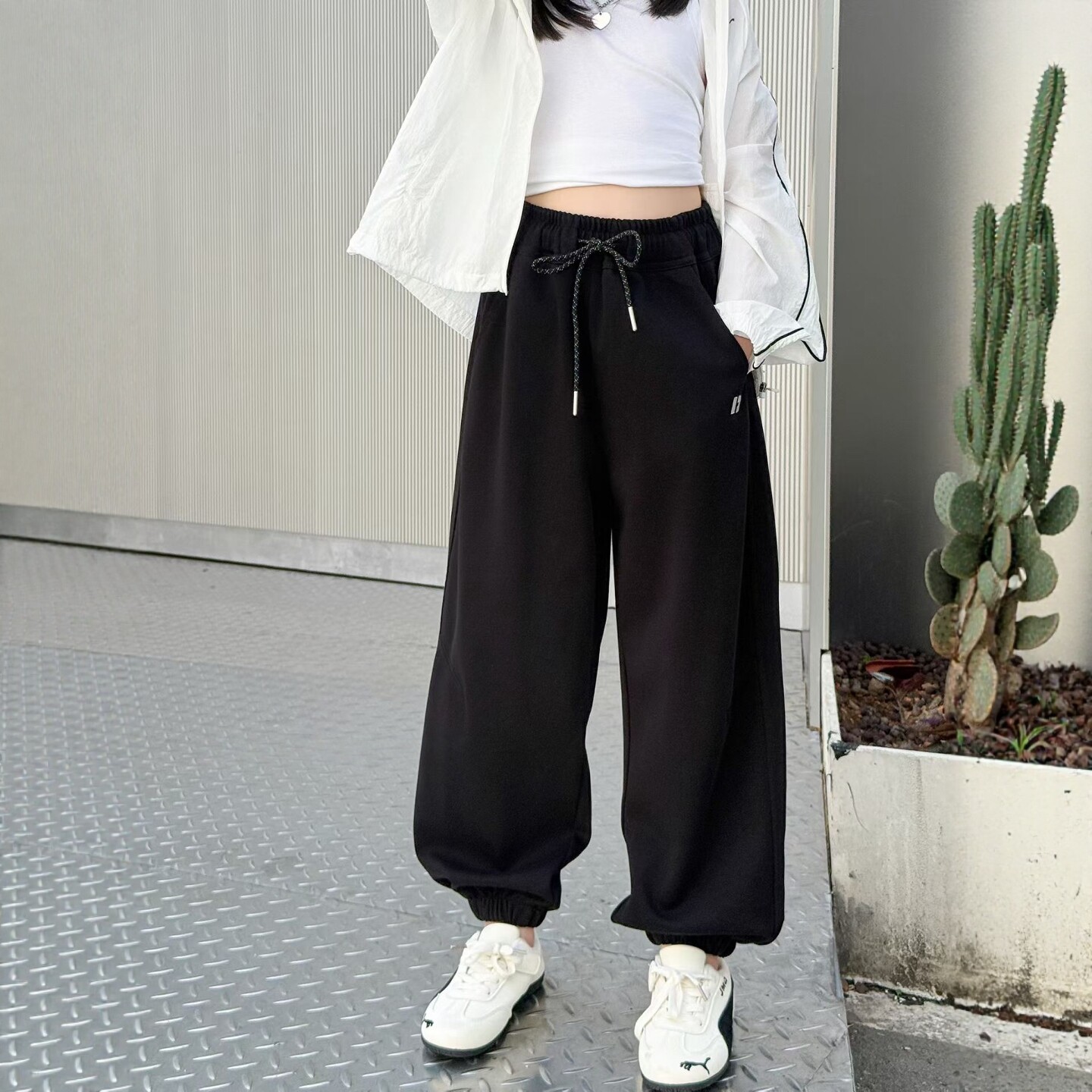 波拉童装2026夏季儿童薄款运动裤中大童休闲长裤男女童束脚裤卫裤