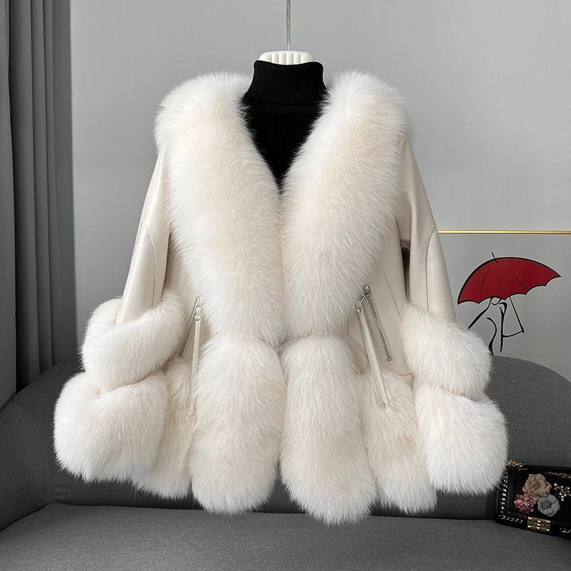 薄氏海宁款高端真狐狸毛皮草外套女绵羊皮时尚气质百搭毛毛衣,女装/女士精品,皮草,淘宝优惠券,粉丝福利购,淘宝优惠卷