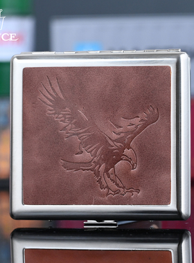 新款日本王子PRINCE正品真皮雄鹰展翅可装20支粗烟送男士长辈礼物