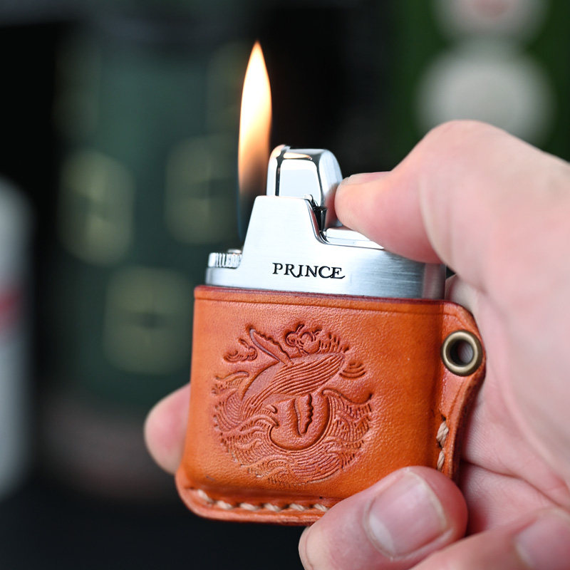 纯手工牛皮套仅适用于王子PA61打火机皮套复古个性真皮保护套子