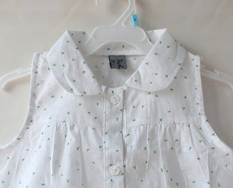 2-5岁 韩版女童宝宝纯棉碎花小清新翻领无袖衬衫衬衣娃娃衫上衣夏在类目 童装/婴儿装/亲子装, 衬衫中 - 来自Buy2taobao.com提供专业的淘宝代购服务