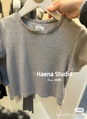 八奶～the barnnet～花边圆领体恤～长49肩33胸38～