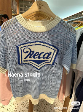 韩国直邮～aeca蓝色针织衫～