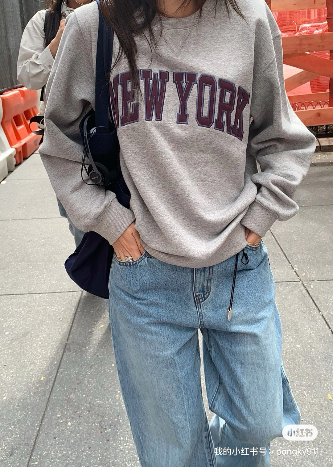 韩国直邮～小众Haag～圆领卫衣～长68.6胸围63～