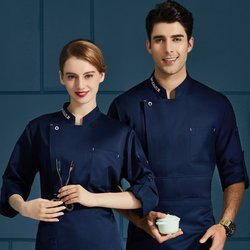 西餐厅饭店烘焙七分袖厨师工作服