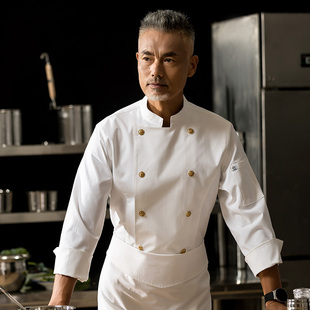 星级酒店高端会所金扣厨师长工作服行政总厨烹饪大师大厨高档烘焙