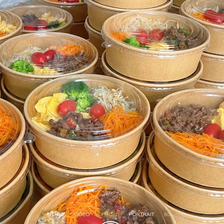 一次性加厚轻食水果牛肉盖饭纸碗图片