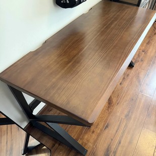 实木大板电竞桌双人电脑桌台式卧室家用两人办公桌大长书桌工作台