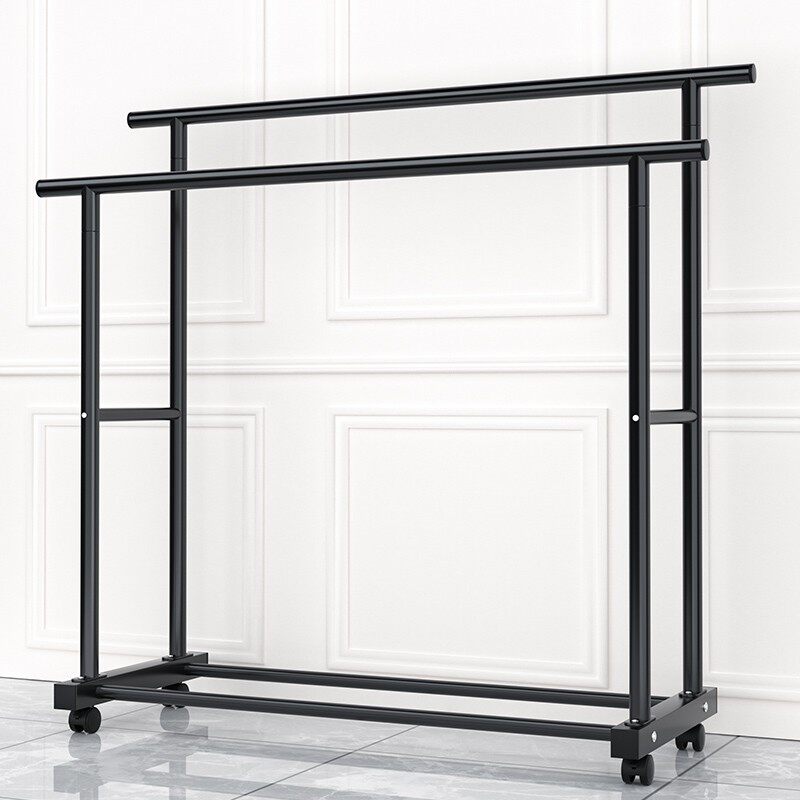 晾衣架室内家用落地挂阳台凉衣杆晒衣服衣帽架双杆卧室简易双层