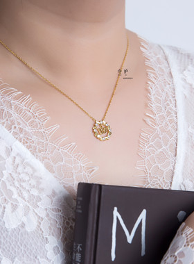 守护银橄榄枝五角星军恋项链