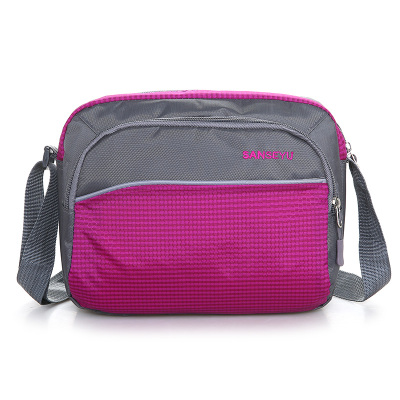 新款牛津布包大容量单肩斜挎包尼龙女包男女通用背包旅行包撞色包