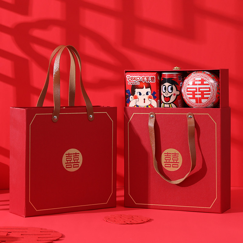 中国风结婚喜糖礼盒装成品含糖果大号喜饼订婚回礼伴手礼小礼品