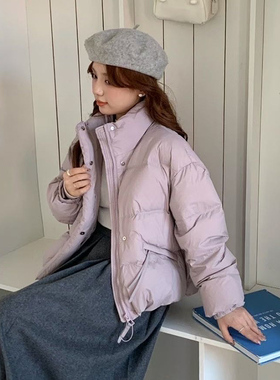 冬季款羽绒服女2025短款宽松加厚小个子面包服时尚韩版立领外套