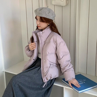 冬季款羽绒服女2025短款宽松加厚小个子面包服时尚韩版立领外套