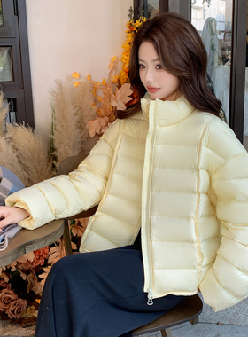 2025冬季韩版立领排骨羽绒服女短款巨好看泡芙云感小个子保暖外套