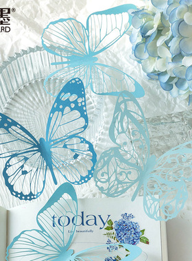 陌墨特种纸素材纸寻找蝴蝶镂空蕾丝纸雕花手机壳手帐拼贴装饰DIY