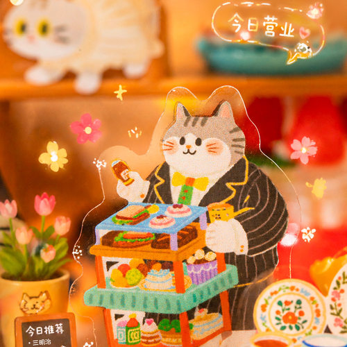手绘猫咪食物饮料日常美食贴纸
