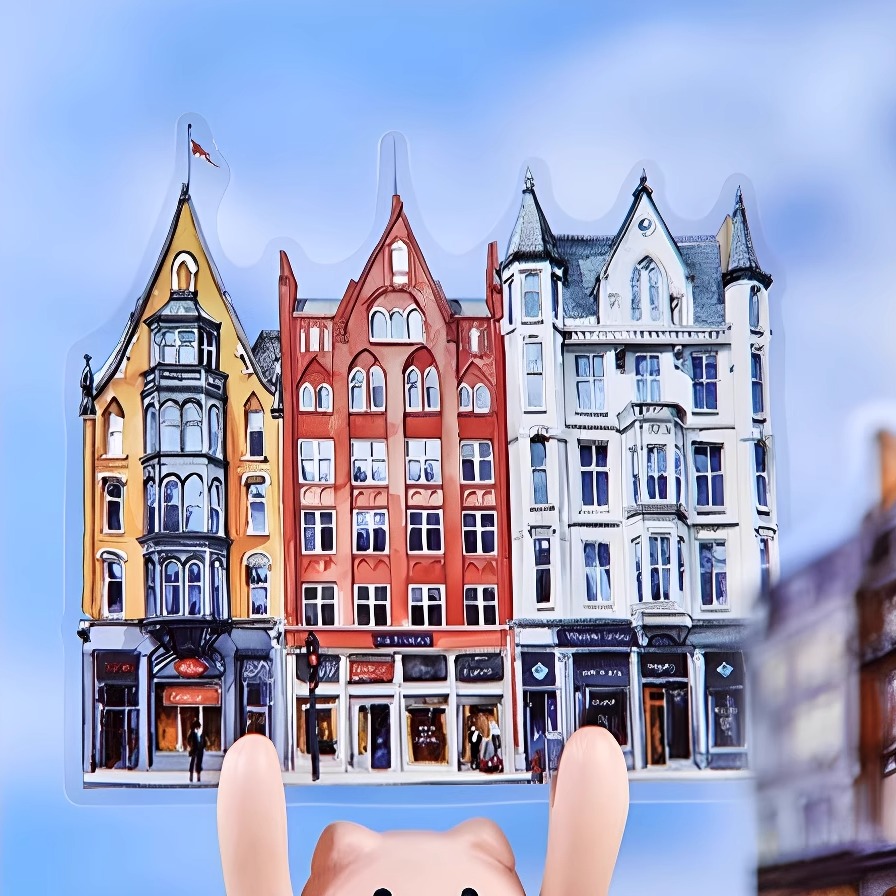 小镇城市造景城堡花园小屋贴纸