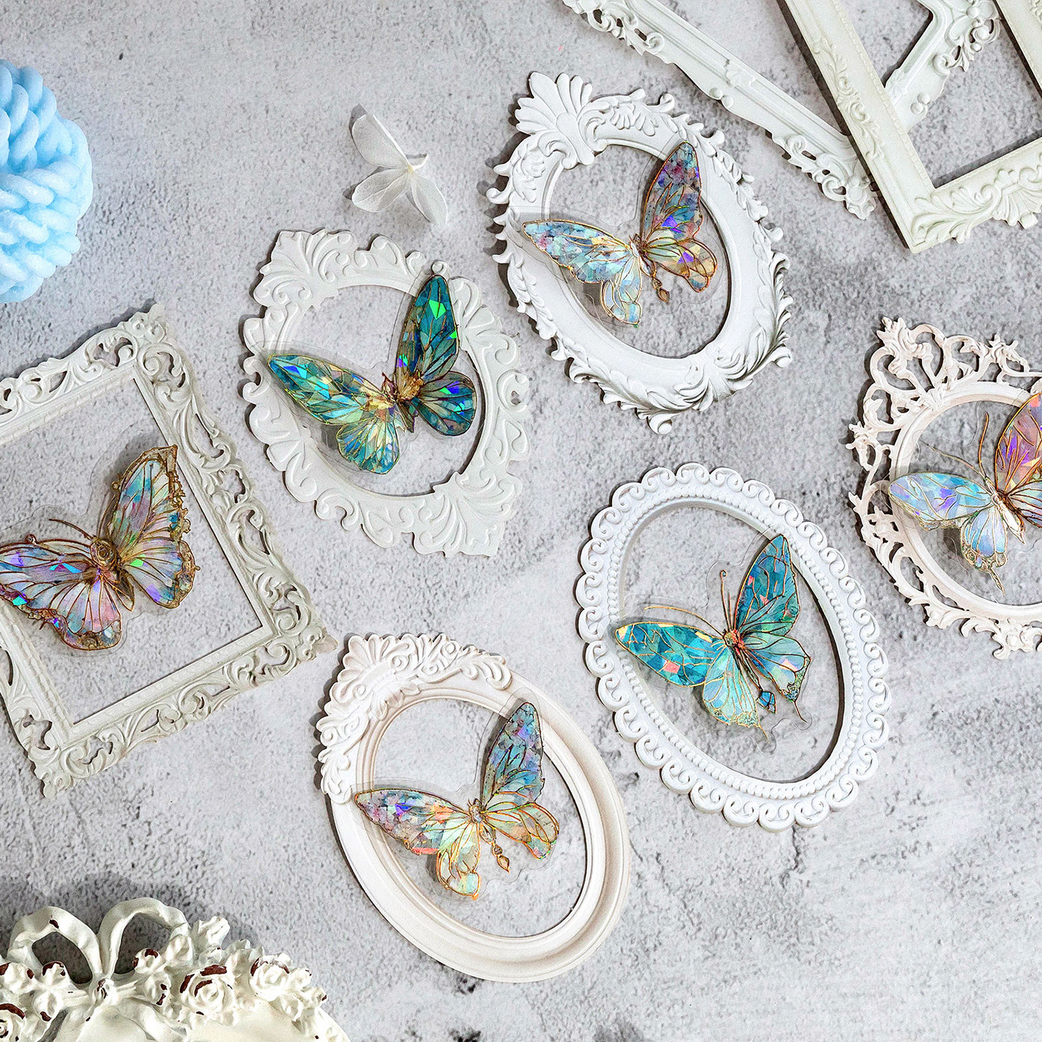 浮雕边框拼贴卡片相框花框谷美