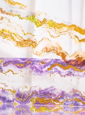 极光棱镜PET胶带烫金水晶石纹理仿大理石云纹造景拼贴流麻DIY装饰