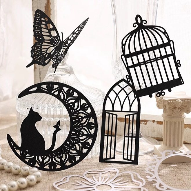 浮生剪影素材纸黑白镂空剪纸雕花朵蕾丝花窗蝴蝶鸟笼拼贴装饰DIY,文具电教/文化用品/商务用品,便签本/便条纸/N次贴,淘宝优惠券,粉丝福利购,淘宝优惠卷