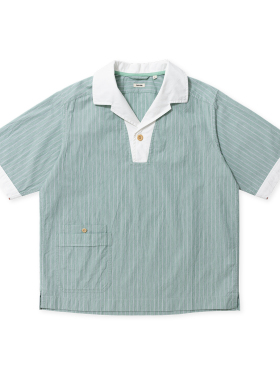 STRIPE DE PAJAMA T-SHIRT P.O. 德式帕杰玛短袖套头条纹衬衣