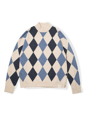 TACITURNLI D.F. CORB SWEATER 双面柯布菱形格毛衣