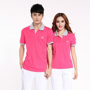 夏季运动短袖t恤女款 中老年大码速干半袖女士上衣翻领透气polo衫