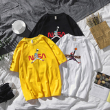 漫威NASA联名短袖T恤男2021新款飞人潮流欧美运动潮牌篮球衣服，男装T恤，电商B215-2