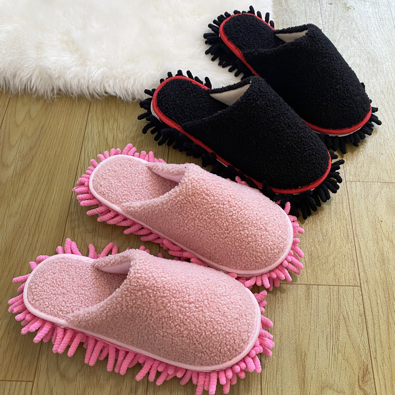 加厚懒人擦地板鞋家居室内抹布静音鞋可拆洗厨房清洁拖鞋可拆洗冬