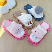 可拆洗冬 可拆洗厨房清洁拖鞋 加厚情侣云朵懒人擦地板鞋 家居静音鞋