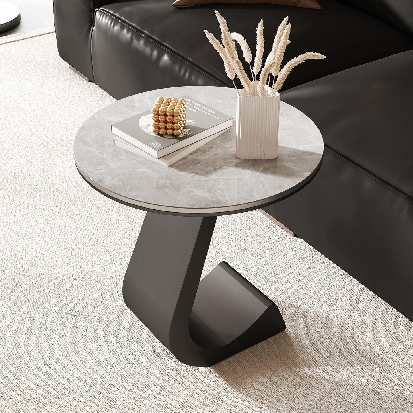 轻奢沙发边几桌圆形角几