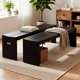 北美FAS白蜡木长凳家用餐桌长凳子长条椅子实木板凳沙发餐凳餐椅