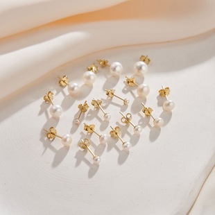 【长期主义】天然淡水珍珠耳钉真珍珠女耳环999纯银养耳洞