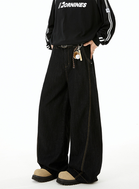 ZMGEEN美式牛仔裤男子秋季潮牌复古宽松直筒垂感百搭阔腿休闲长裤