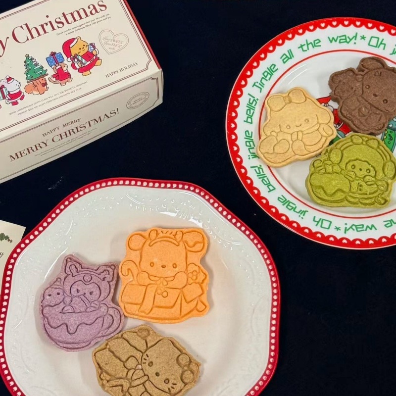 圣诞三丽鸥饼干十二枚礼盒装纯手工制作厚曲奇饼干送人节日礼物
