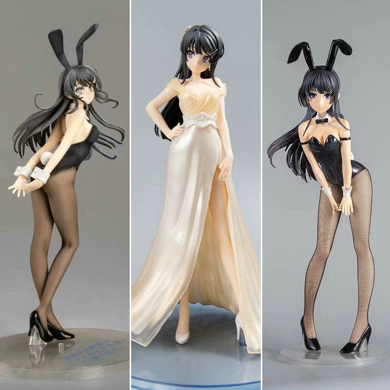 动漫青春猪头少年不会梦到兔女郎学姐樱岛麻衣手办婚纱机箱摆件