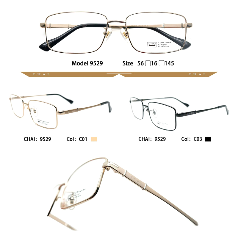 新款CHAI猜眼镜架男款商务镜架 近视眼镜框 猜眼镜 9358 全框纯钛